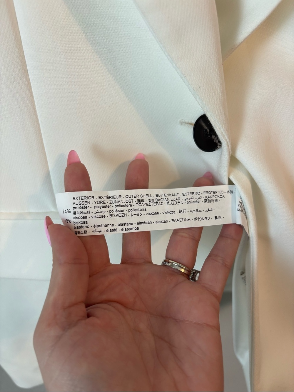 Zara White Single-Button Blazer Size Large - Picture 7 of 7